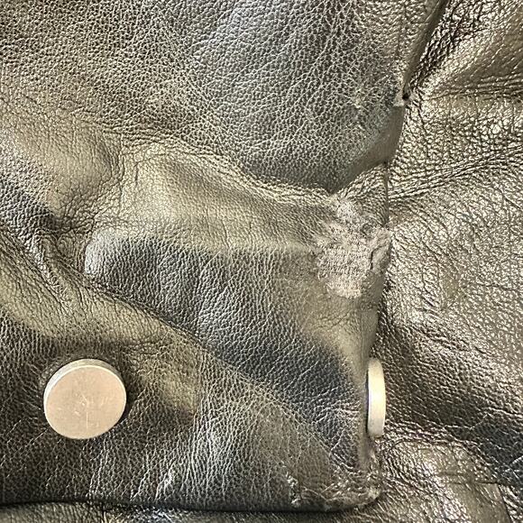 Nanushka Black Faux Leather Moto Jacket MEDIUM Cropped Oversized Designer $625 - Picture 14 of 15